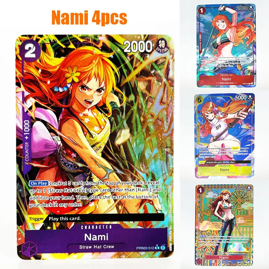 One Piece Card Game Proxy Nami 4 Different Cards Pack OP01 SP OP18 PRB02 Alternate Art Leader SR TCG Game Cards For Collection