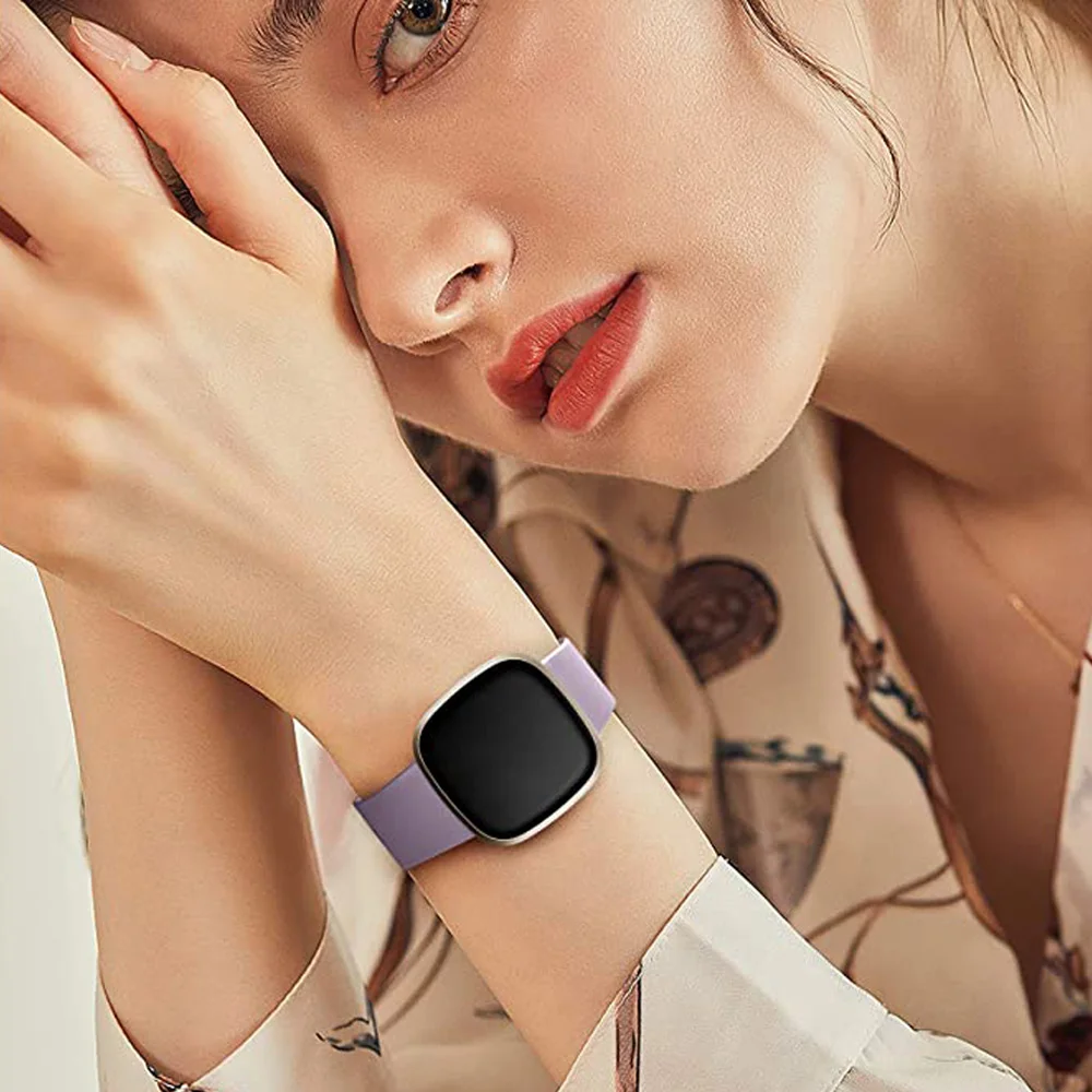 10 Buah Tali Silikon untuk Fitbit Versa 3 Tali Jam Tangan Gelang Pintar Lembut Gelang Olahraga untuk Fitbit Sense Aksesoris Tali Jam Tangan