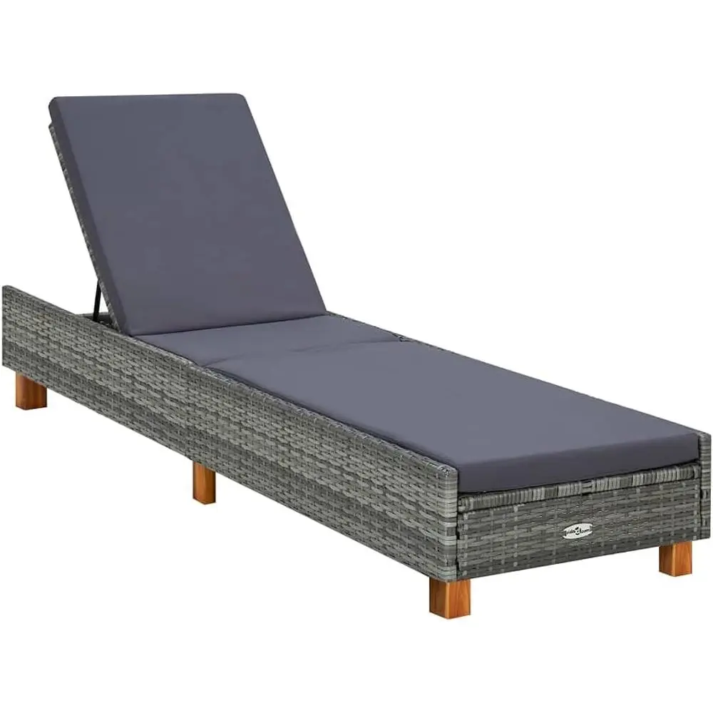 

Регулируемый уличный шезлонг из ротанга с подушкой, кресло с откидной спинкой у бассейна для патио, пляжа и заднего двора