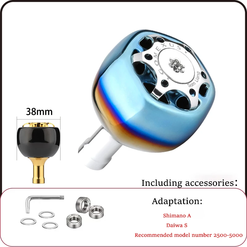 Gomexus TA38S Griffknopf für Shimano Stella Vanquish Daiwa Exist Saltist 1000 - 4000 Spinning Power Reel Titan 38mm TA38 – Detail 8