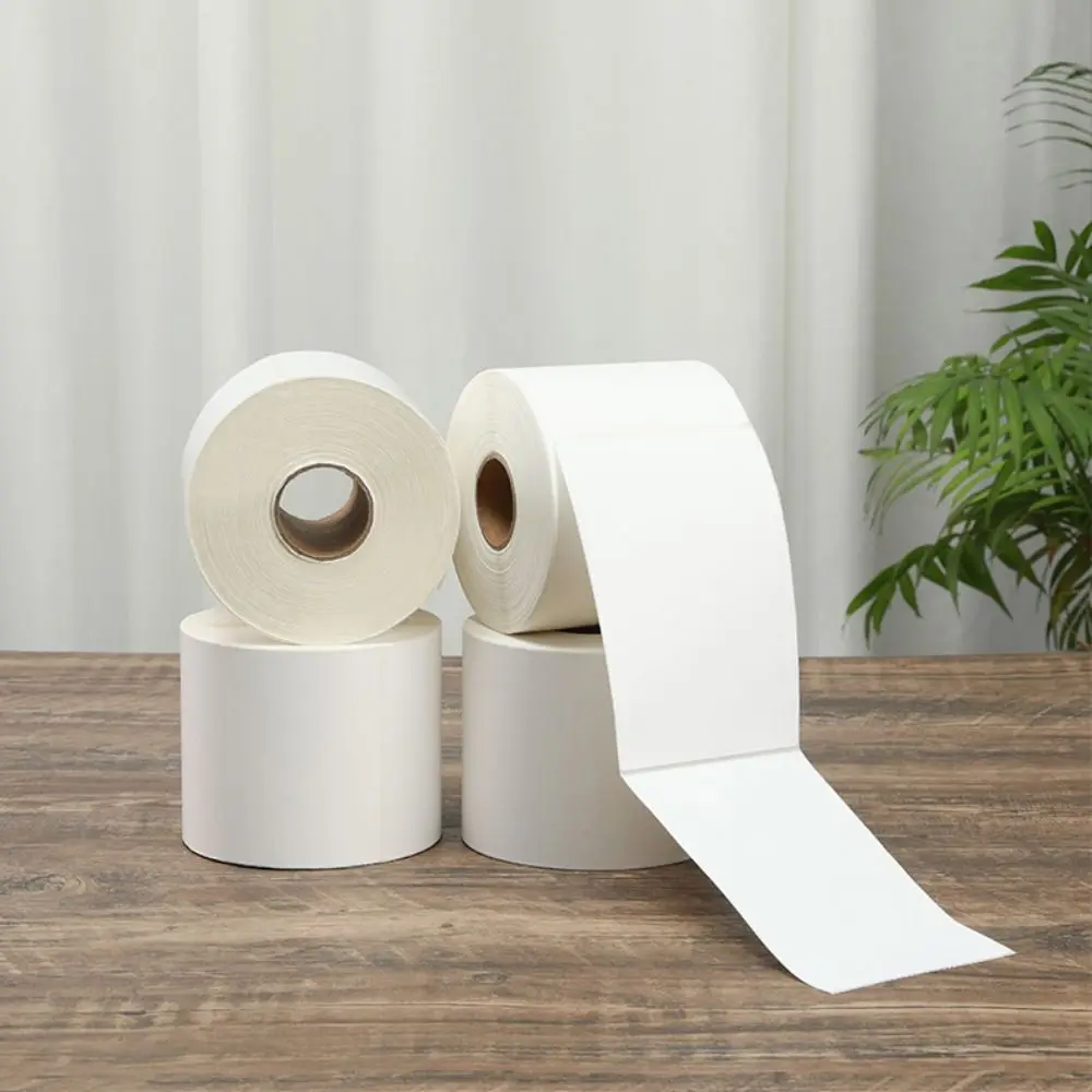 500 قطعة ملصق حراري أبيض ذاتي اللصق 100*150 مللي متر FBA Express Waybill مقاوم للماء والزيت ملصق مطبوع