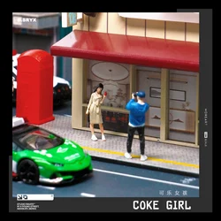 Kicarmod 1/64 Scale Collectible Doll Urban Street Girls Model Figurine Exquisite Figure for Fans in Scale Diecast Model Car