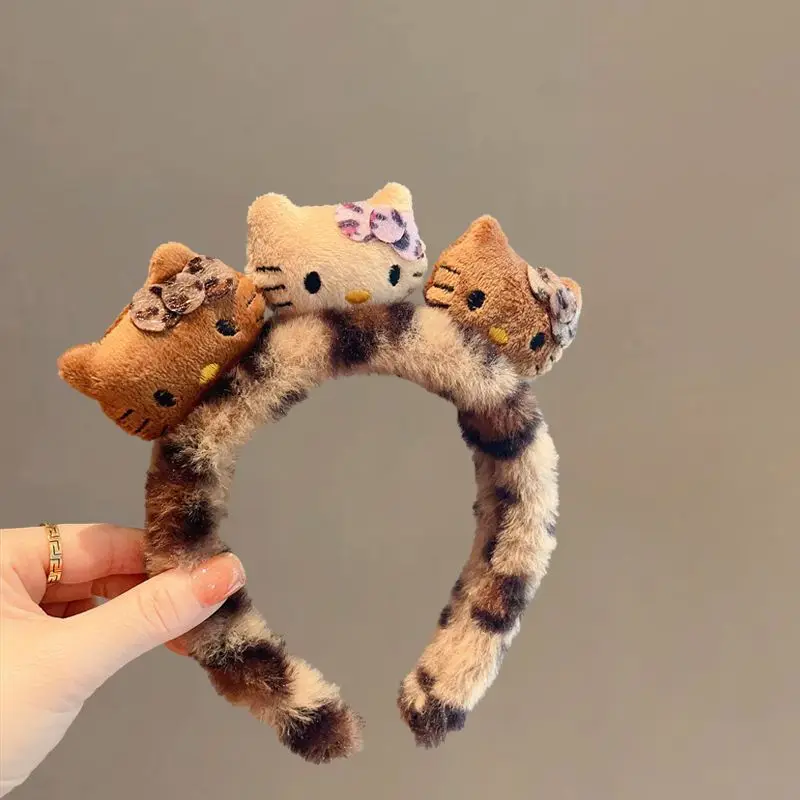 

Kawaii Hello Kitty Sanrio Cute Cartoon Headband Plush Headdress Dong Lovely Hair Decoration Student Birthday Gifts for Kids