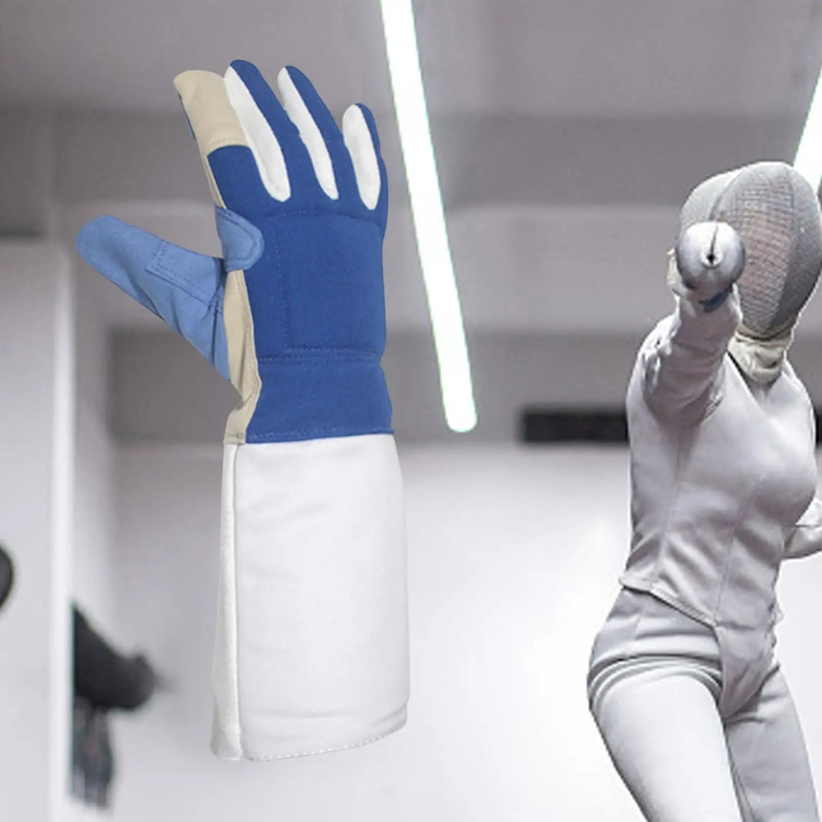 Adjustable Fencing Gloves for Foil Epee Saber Youth Adult Breathable Rubber Material Washable Mitten for Competition Practice