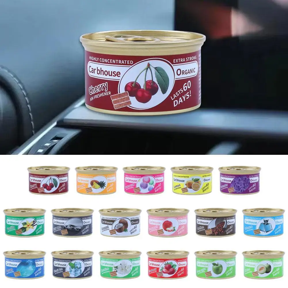 Car Supplies Wooden Blocks Canned Food Coffee Aroma Car Aromatherapy New Car Deodorizing Fiber Air Freshener