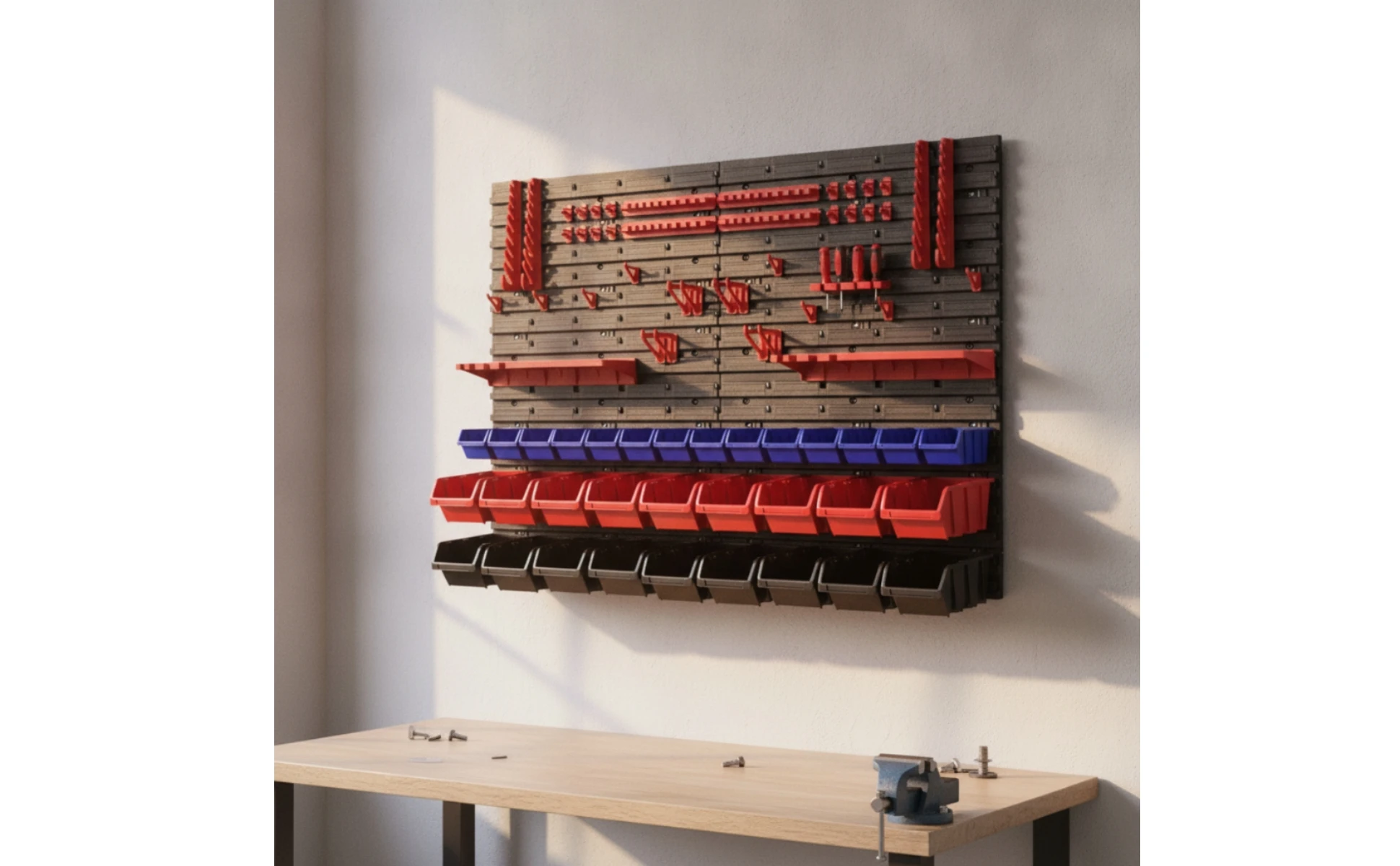 Pegboard Organizer with Bins Modular Tool Organizer Board Wall-Mounted Storage Rack with Bins Customizable for DIYers, Workshop