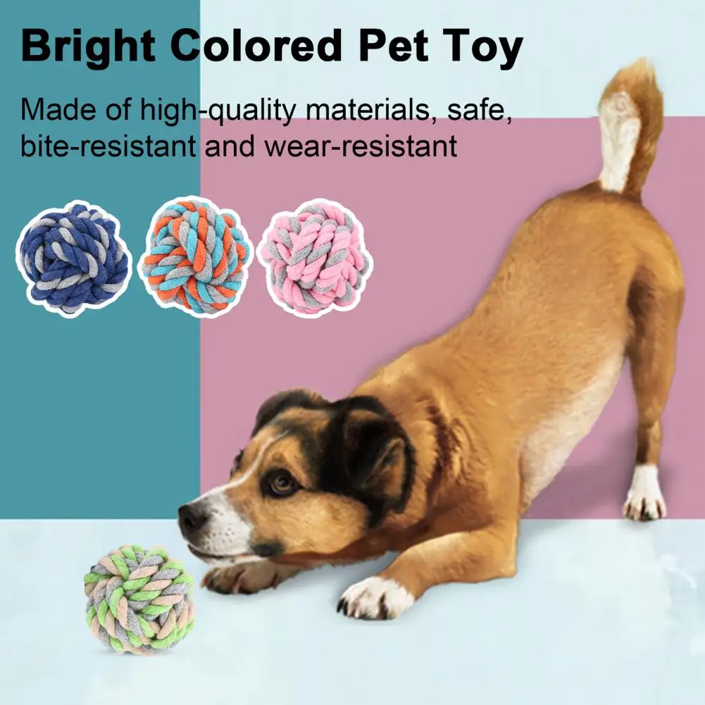 Pet Toy Chew Teething Cotton Rope Knot Ball Toys For Dog Tooth Clean Ball Bite-Resistant Dog Chew Puppy Training InteractiveToy