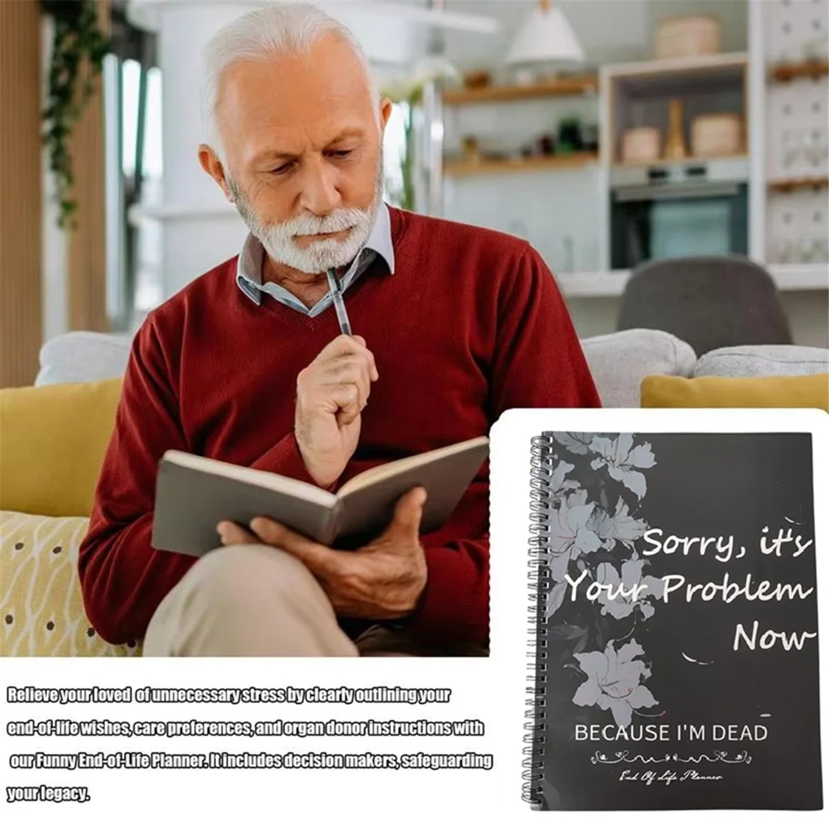 SEMOIC 1 قطعة آسف إنه مشكلك الآن لأنني ميت، مخطط نهاية الحياة المضحكة، ترتيبات نهاية الحياة، مجلد الطوارئ