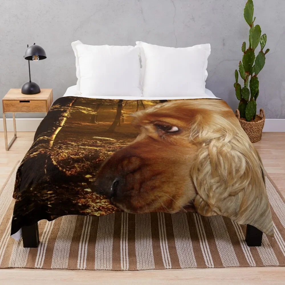 

Dog English Cocker Spaniel Throw Blanket warm for winter Bed covers Thermals For Travel Blankets