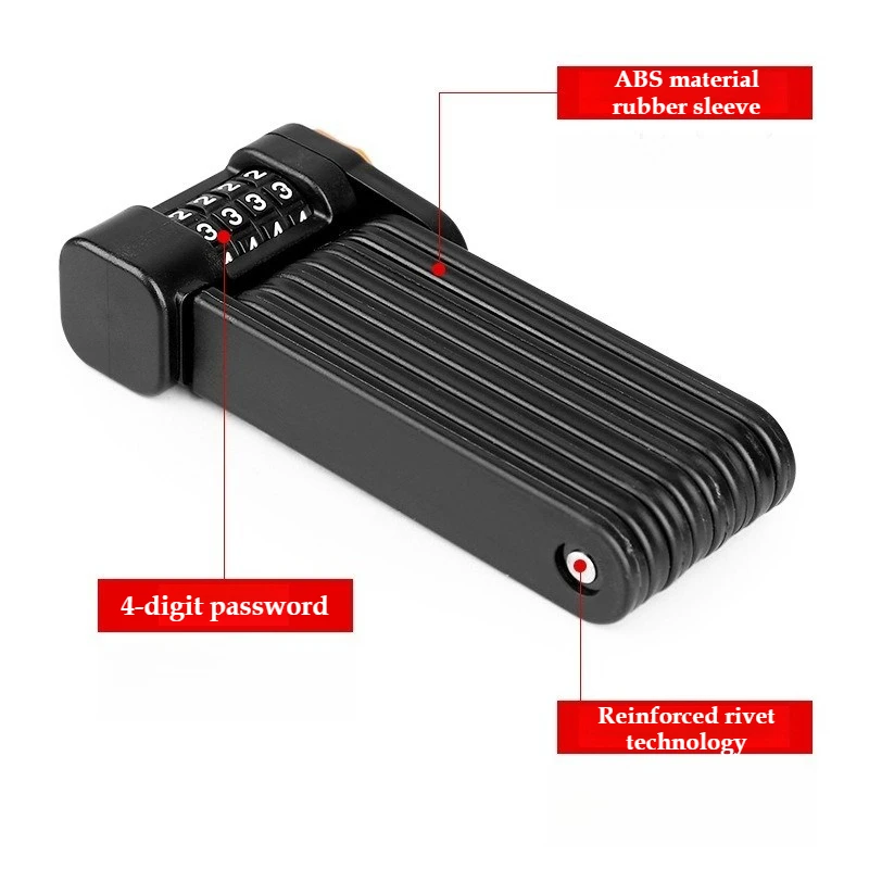 Bicycle Lock Combination Secure Two Bikes Anti-Theft Combination Folding Lock Crafted Password Convenient Motorcycle Ebike Lock