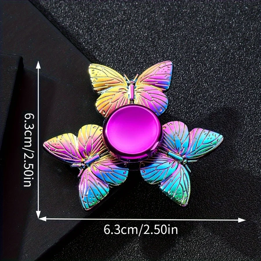 Colorful Metal Butterfly Spinner Toy, Sensory Finger Spinners for Tabletop Decor, Birthday Gifts, Durable Construction