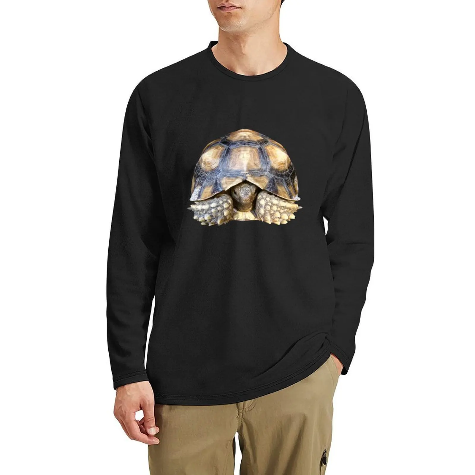 

Sulcata Tortoise Long T-Shirt black t shirt aesthetic clothes quick drying t-shirt mens t shirt