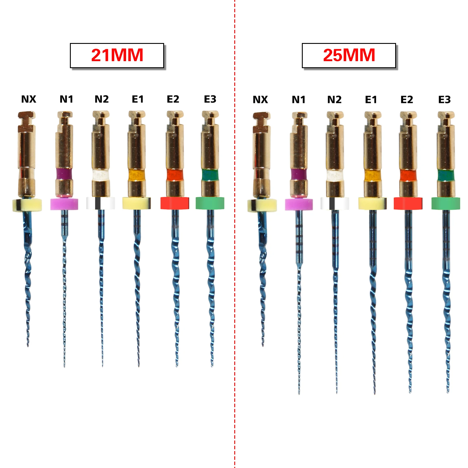 6 pièces/paquet fournitures dentaires Endo endodontique moteur universel Canal radiculaire rotatif NiTi taille du fichier 21MM/25 MM/MM livraison