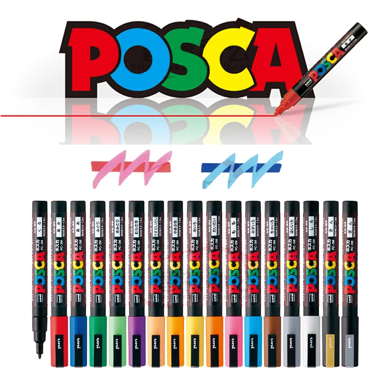 1pcs Uni POSCA Marker Pen PC-3M graffiti paint pen for poster advertising graffiti art painting