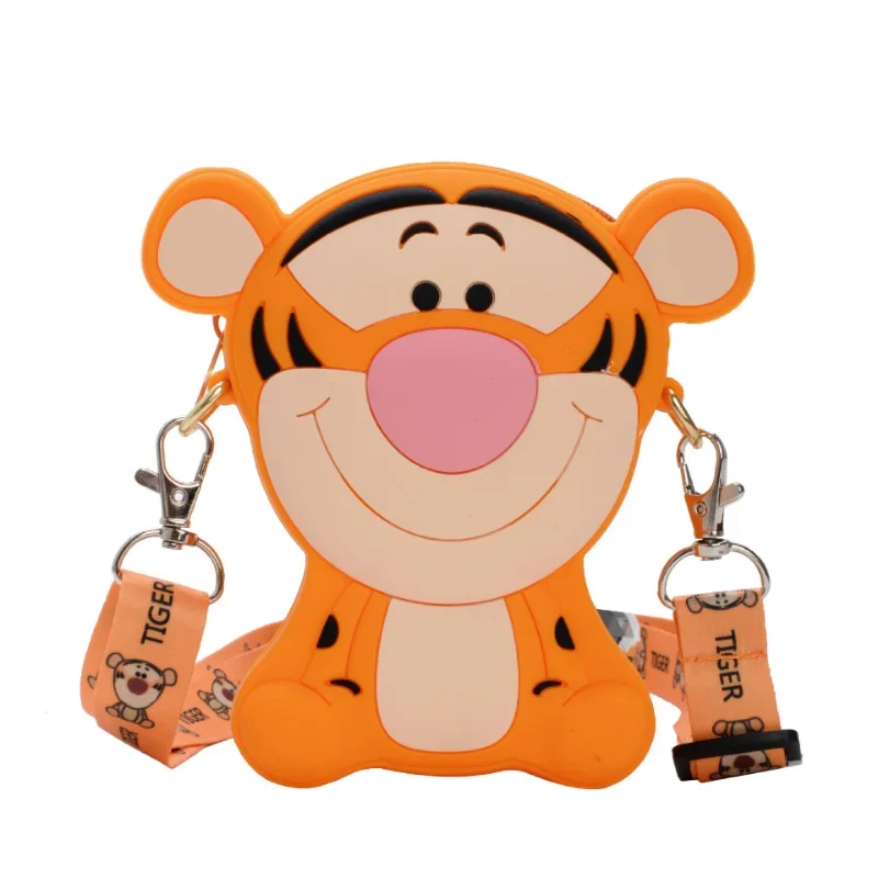 Disney Anime Piglet Tigger Chip \'n\' Dale Squirrel Brothers Children Bag Silicone Bag Diagonal Bag Coin Purse for Kids Gift Toy