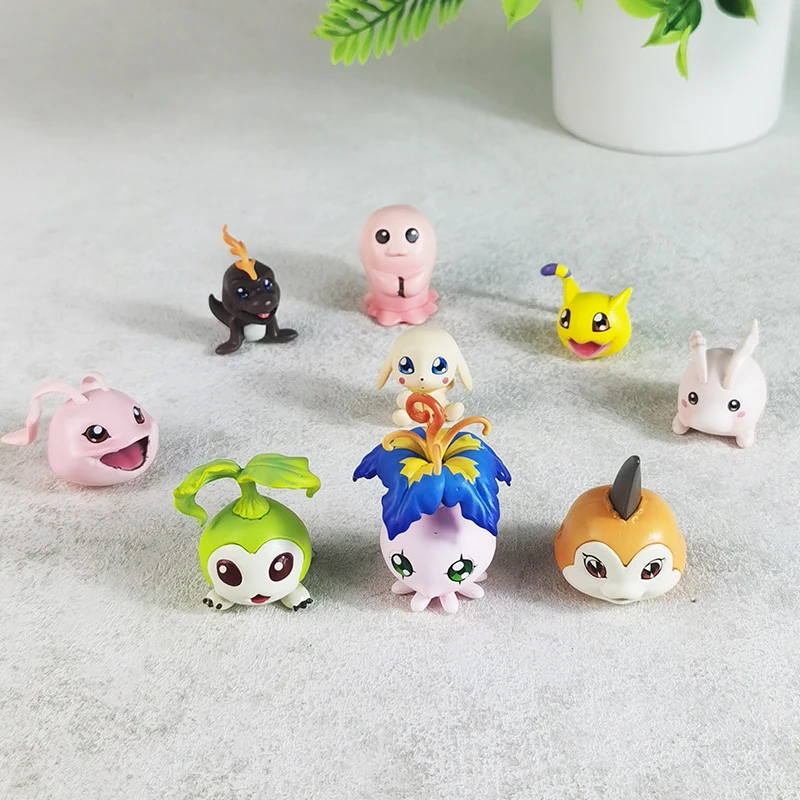 Digimon figura infantil gabumon pyocomon koromon mochimon tokomon plotmon anime figura bonito mini modelo de pvc brinquedo colecionável presente