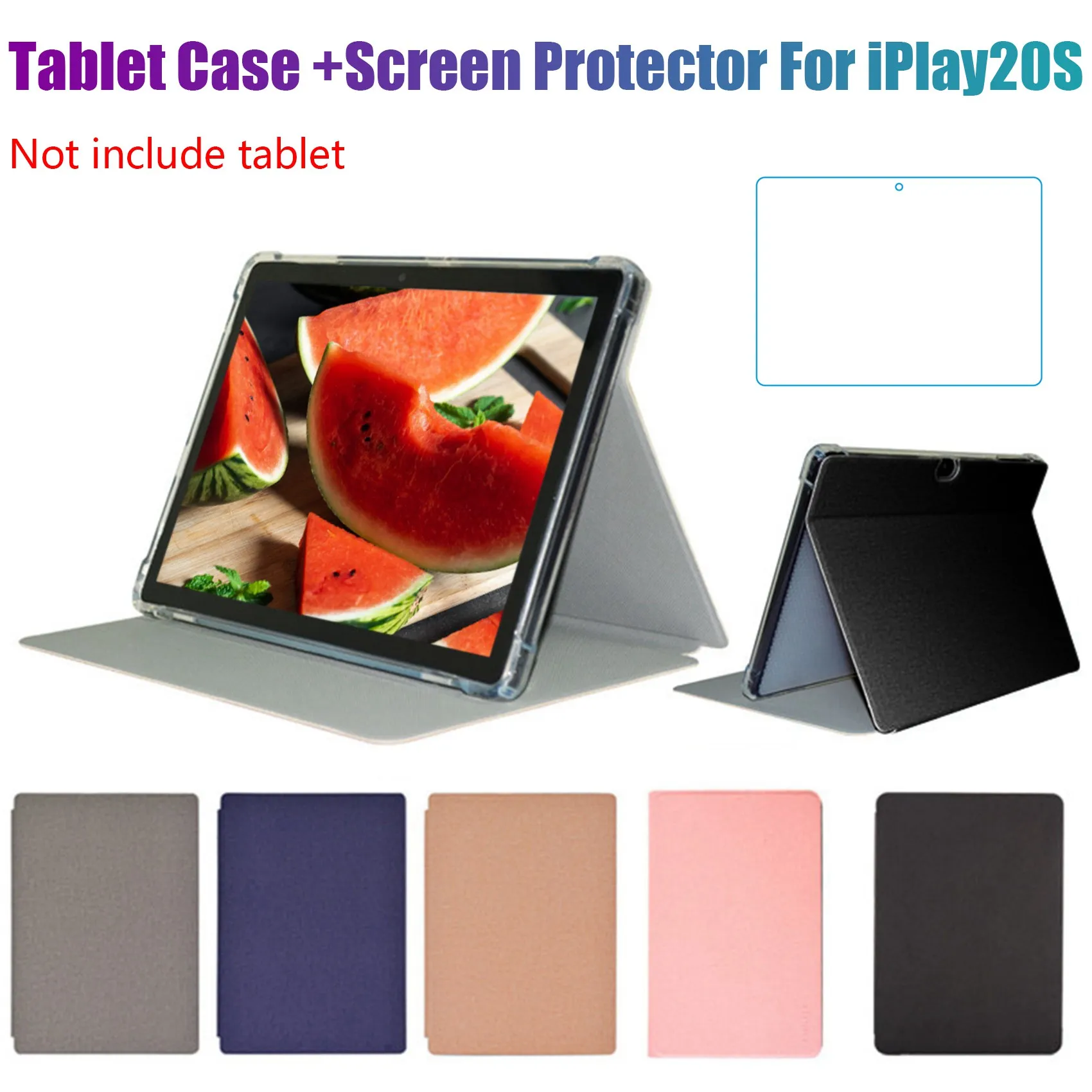

AT9-Tablet Case+Screen Protector for ALLDO IPlay20S 10.1 Inch PU Leather Case Tablet Stand for IPlay