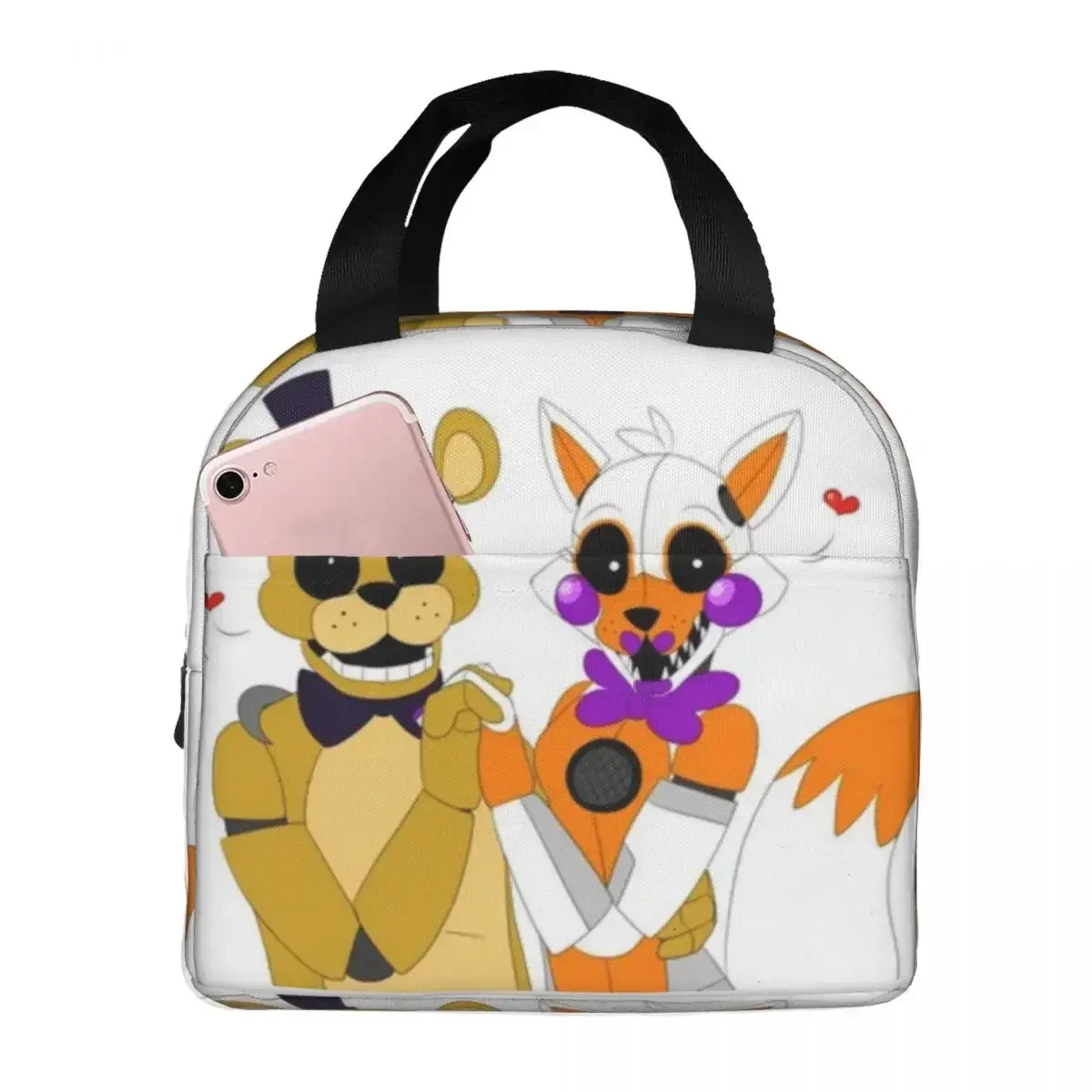 

FNaF Lolbit Insulated Lunch Bags Resuable Picnic Bags Thermal Cooler Lunch Box Lunch Tote for Woman Work Kids School