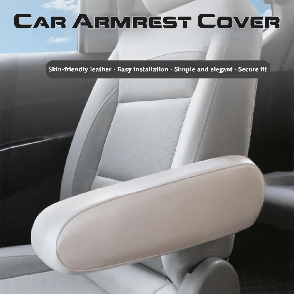 PU Leather Car Handrest Protector Elastic Full Cover Car Handrest Cover Dirt Resistant Waterproof Car Seat Armrest Cover