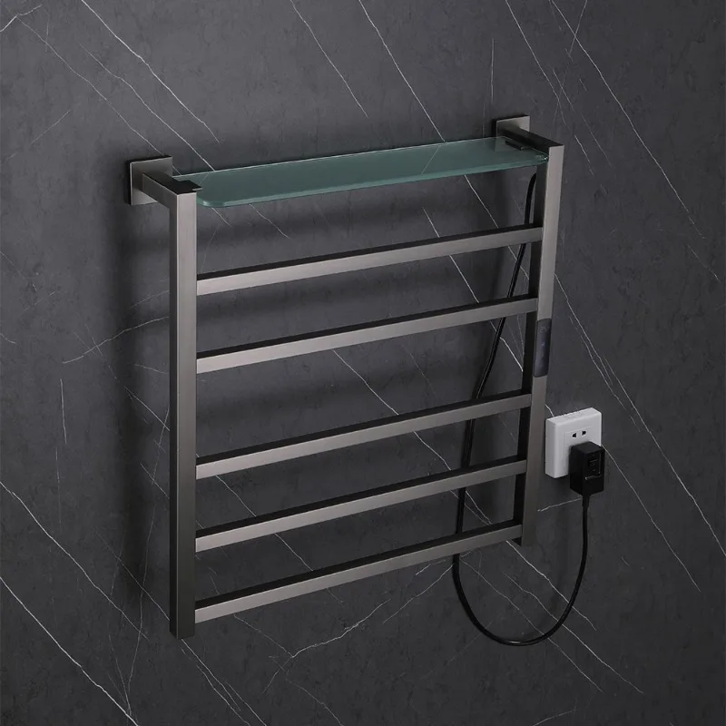 Popular Products 220V Electric Wall Display Rechargeable Towel Heating Steel Towel Rack Modern For Home
