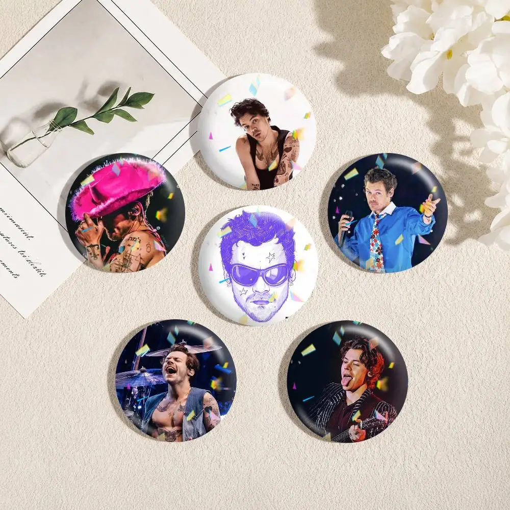 Singer Harry Styles  25mm 32mm 44mm 58mm 75mm Brooches Badges Pins for Accessories Gift