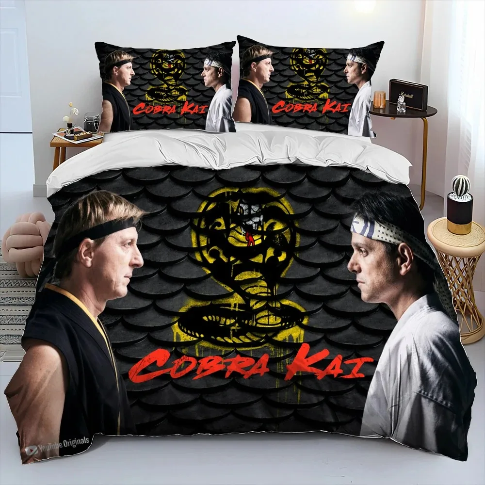 

3D Cobra Kai Amanda TV Karate Comforter Bedding Set,Duvet Cover Bed Set Quilt Cover Pillowcase,King Queen Size Bedding Set Kids