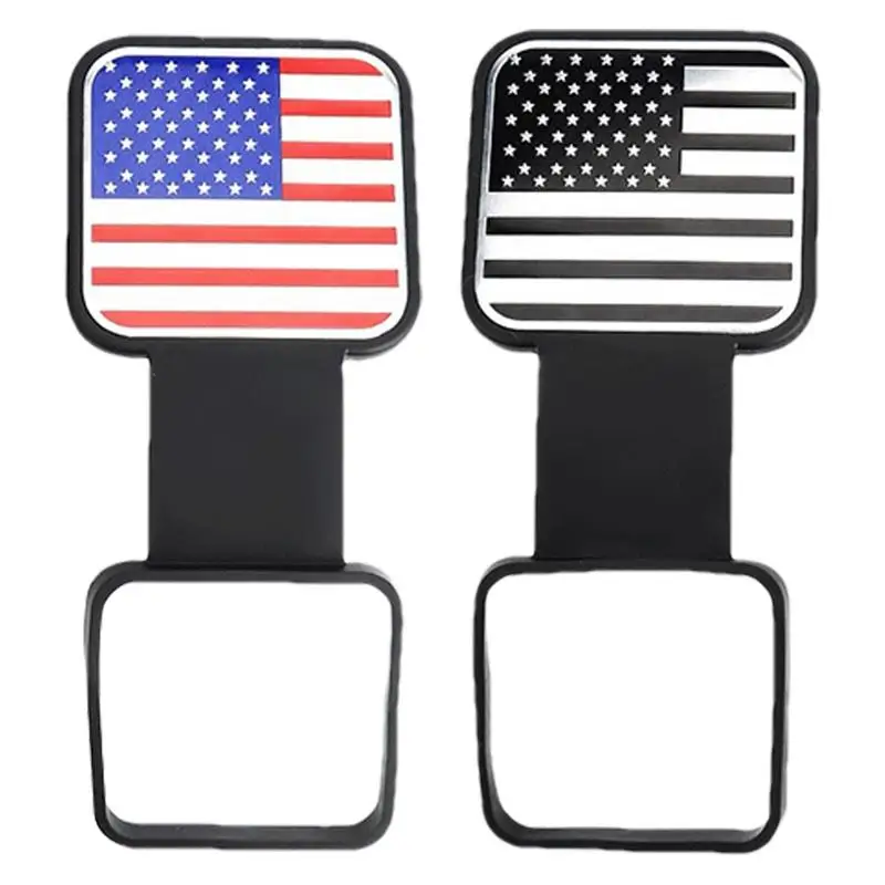 Rubber Trailer Hitch Receiver Cover 2-Inch American Flag Tow Receiver Trailers Tow Hooks Rustproof PVC car accessories