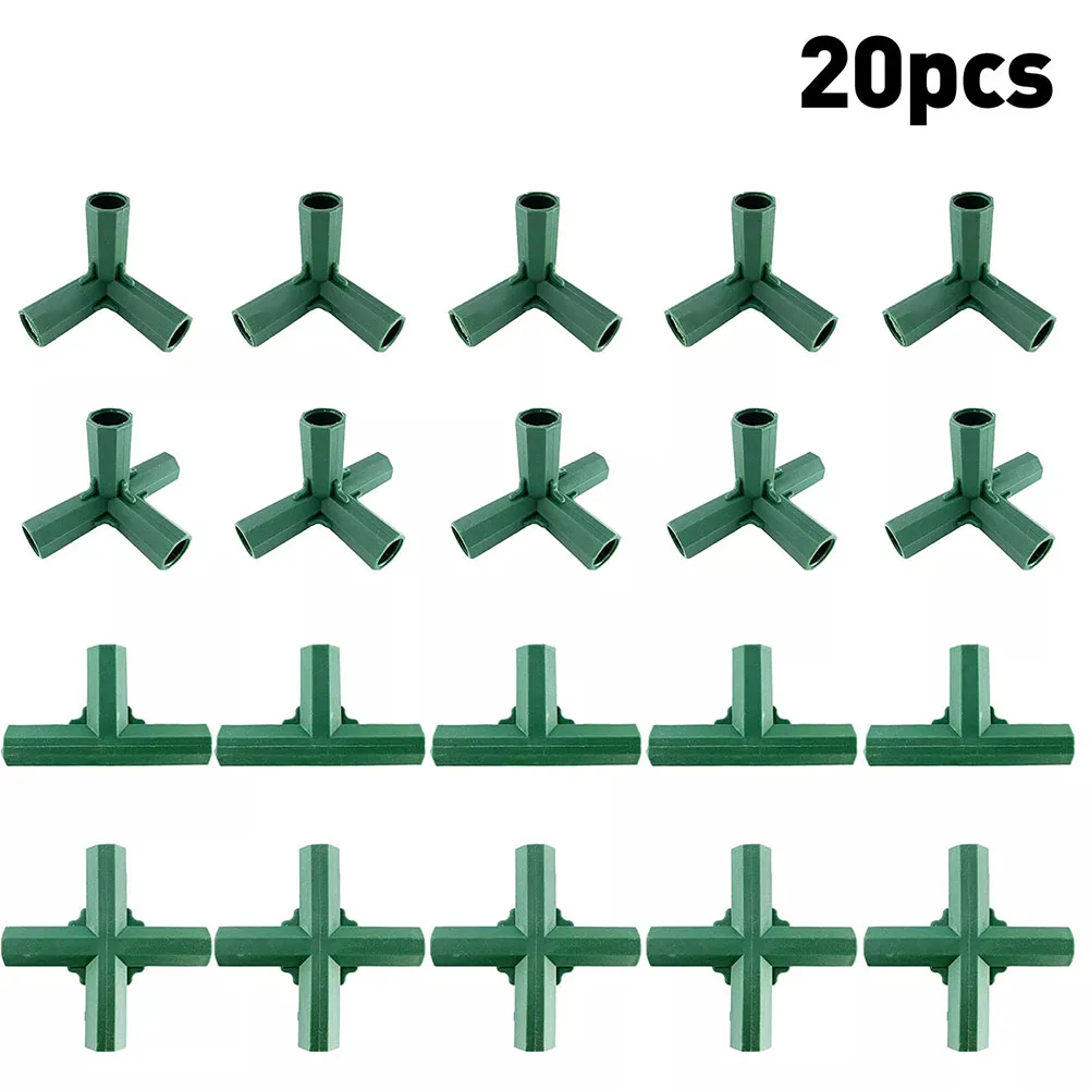 20Pcs 16mm Frame Connectors Joints Building Fittings Green Greenhouse Joints For Outer Diameter 11mm PVC Pipe Or Metal Pipe