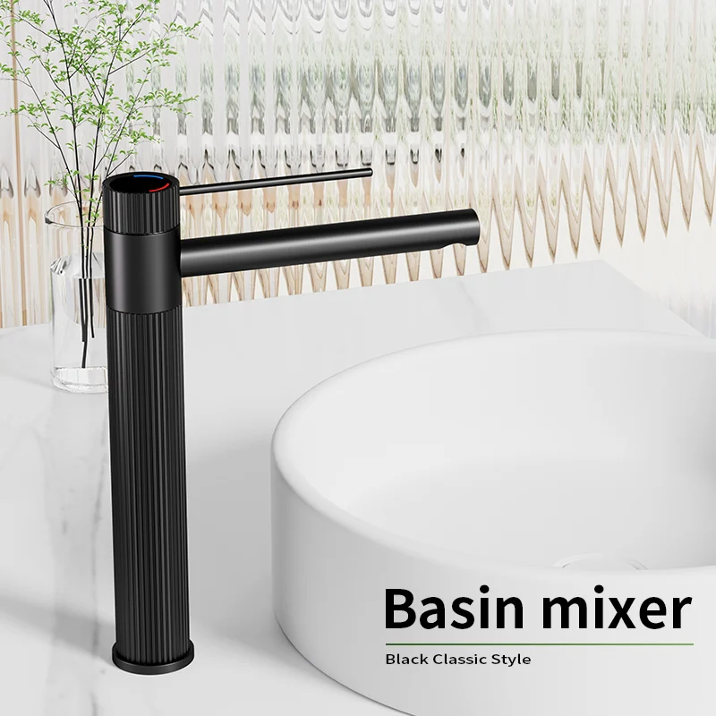 

Black Basin Faucet Bathroom Washbasin Water Mixer Tap Hot Cold Water Basin Sink Tap Bathroom Faucet Tap Brushed Gold Faucet