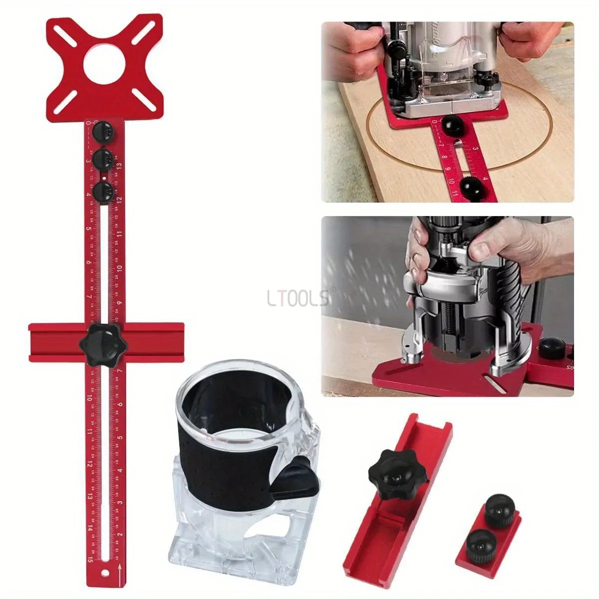 

4 in 1 Router Milling Groove Bracket Woodworking Router Circle Cutter Jig Newly Carpentry Adjustable Router Circle Cutting Guide