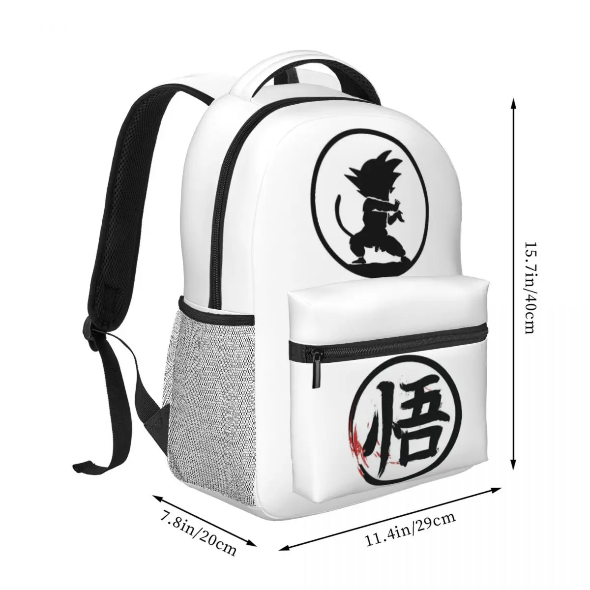 Bolsa de escola anime impermeável para adolescentes, desenhos animados, logotipo gokus, mochila para homens e mulheres, mochila para crianças, 16"