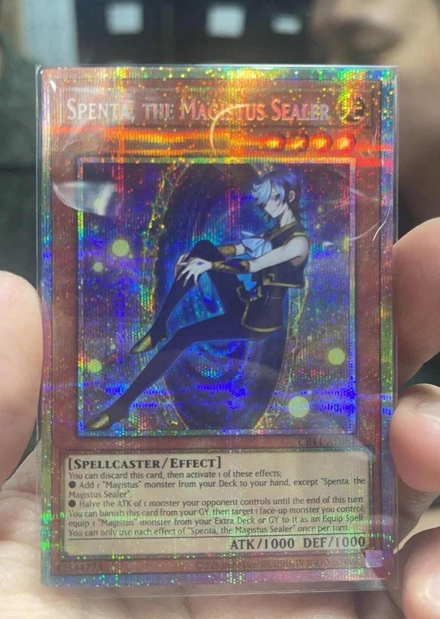 

Yugioh KONAMI Duel Monsters CR11-AE081 Spenta, the Magistus Sealer Prismatic Secret Rare Asian English Collection Mint Card