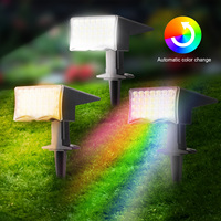 4PCS 6PCS Warm/RGB Outdoor Solar Landscape Spotlights Solar Wall Lamp Color Changing Wireless For Garden Yard Walkway Waterproof