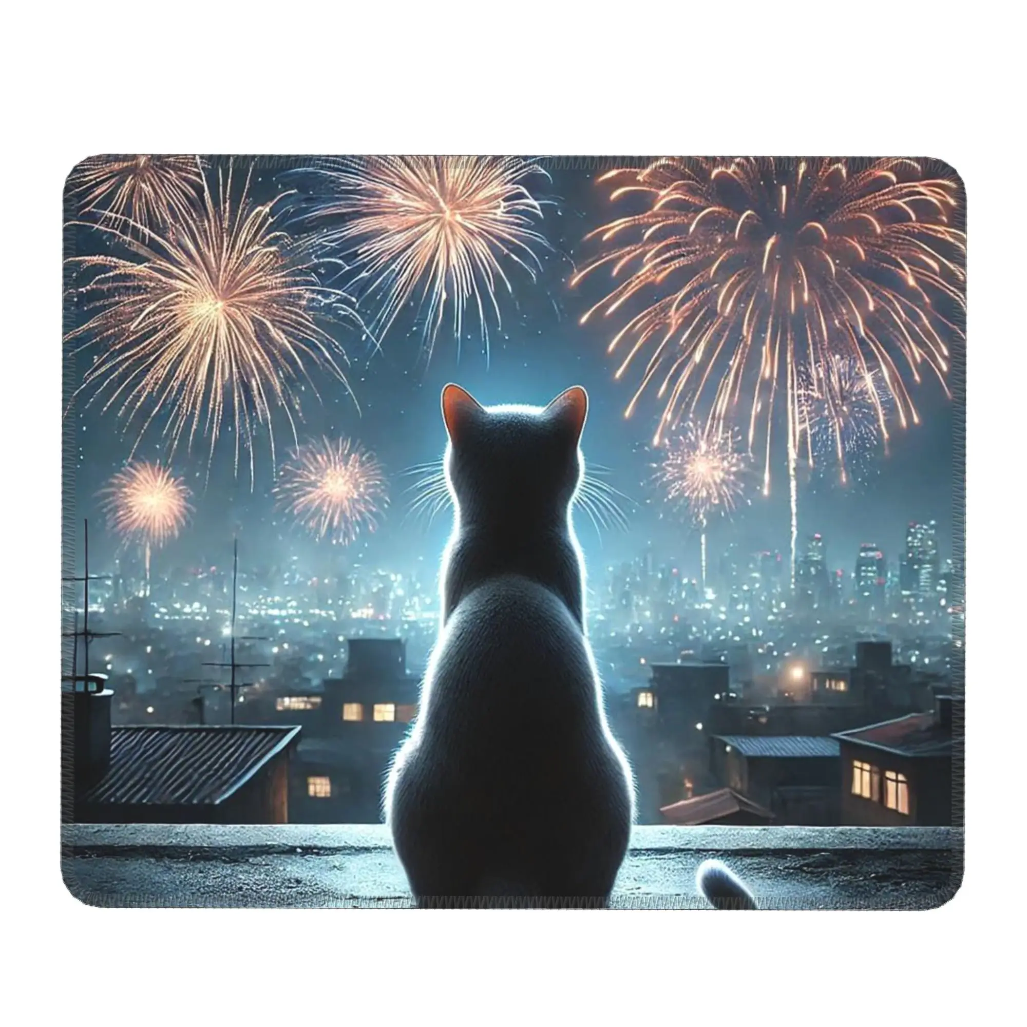 Kitten Urban Night Landscape Mouse Pad Computer Keyboard Mouse Mat Gamer PC Laptop Desk Mat Office Table Mats