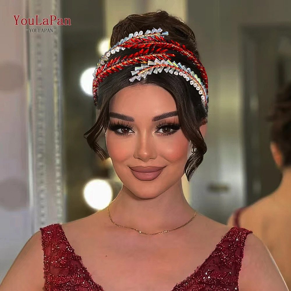 

YouLaPan Bride Rhinestone Hair Hoop Wedding Hairband Party Crystal Crown Bridal Vintage Hair Accessories Banquet Headband HP871
