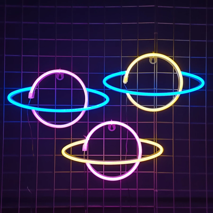 

Планета светодиодная неоновая вывеска свет шар в форме неба неоновая ночная лампа Декор детской комнаты настенная вечеринка день рождения Рождественский магазин подарок