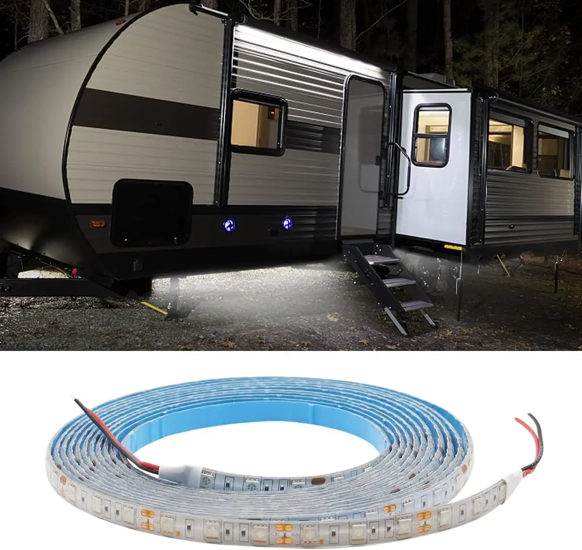 

RV Underglow Led Light Kit, 12V 16.4FT RV Awning LED Light Strip, Waterproof Exterior Underbody Lighting