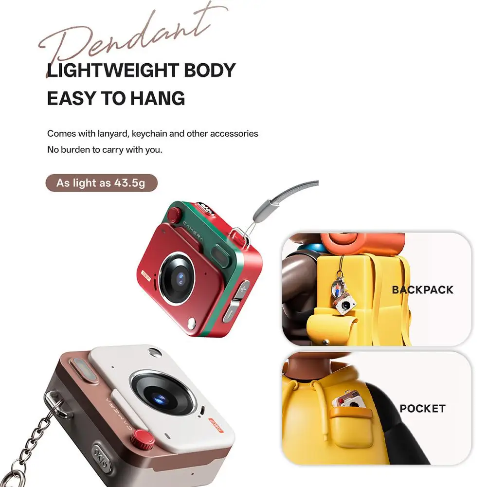 Llavero de cámara portátil con cámara digital, cámara Ultra Mini HD impermeable Mini DV, el mejor regalo para amigos, compañeros de clase y niños