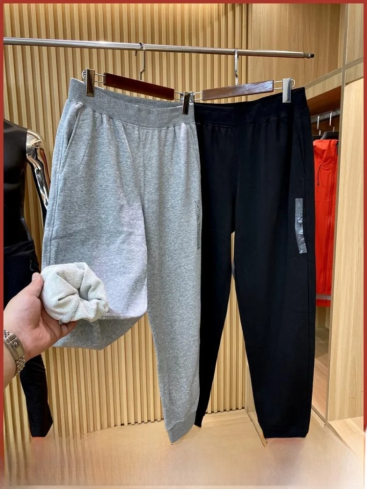 

New Autumn Pure Color Elastic Waist Dstring Casual Pants Men Women Loose Fit Long Straight Leg Breathable Sweatpants