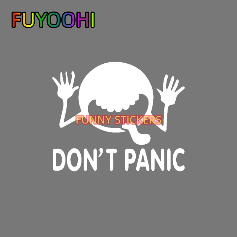 FUYOOHI Don't Panic Hitchhikers Guide To The Galaxy Decal Vinyl Sticker White Cars Trucks SUV Laptops Walls Glass Metal