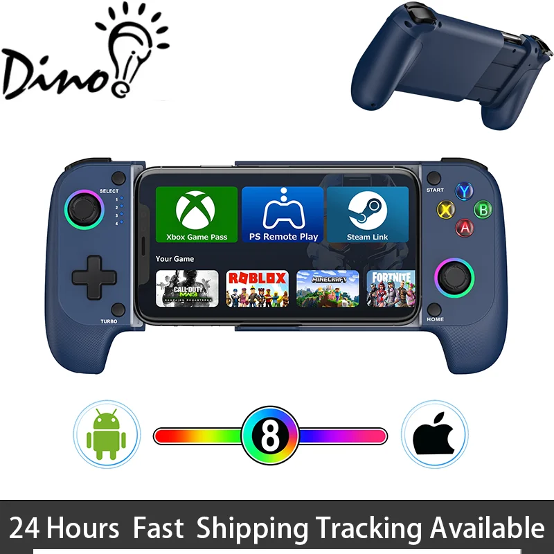 

DinoFire N102 Cellphone Gamepad Game Controller with Hall Effect Joystick for iPhone 15 Android Mobile Phone Cloud Gaming