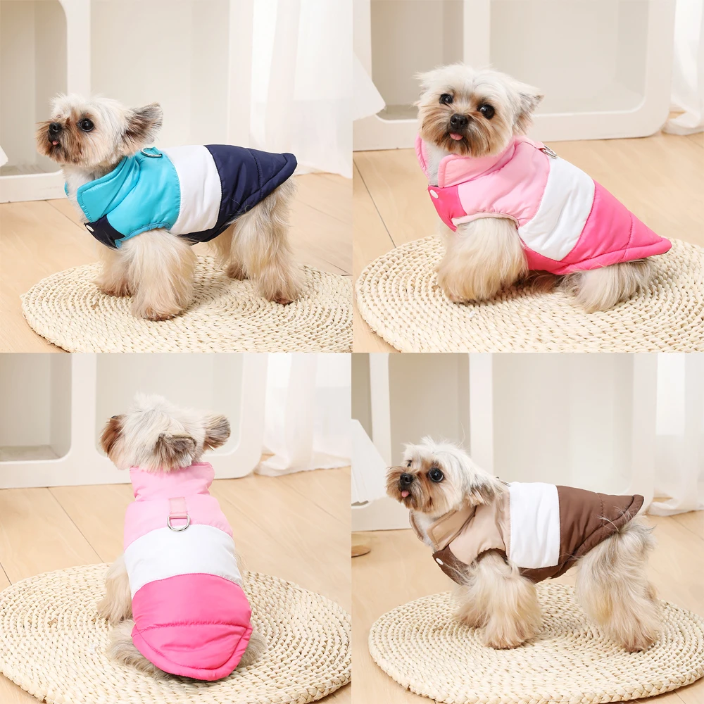 Winter Warm Dog Jacket For Small Medium Dogs Cats Windproof Waterproof With D-ring Puppy Clothes Yorkshire Schnauzer Pet Costume