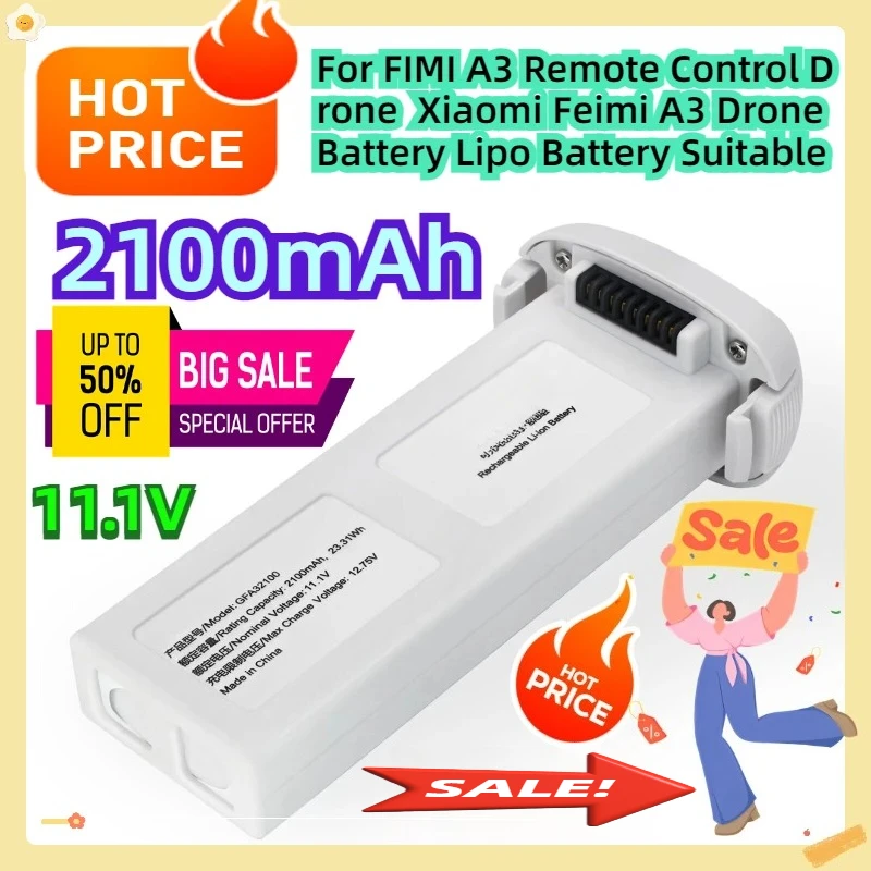 

For FIMI A3 Remote Control Drone Xiaomi Feimi A3 Drone Battery 11.1V 2100mAh Lipo Battery