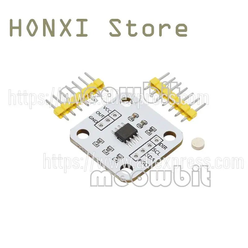 1PCS AS5600 induction magnetic encoder 12 bit high precision Angle measurement sensor module to send the magnet