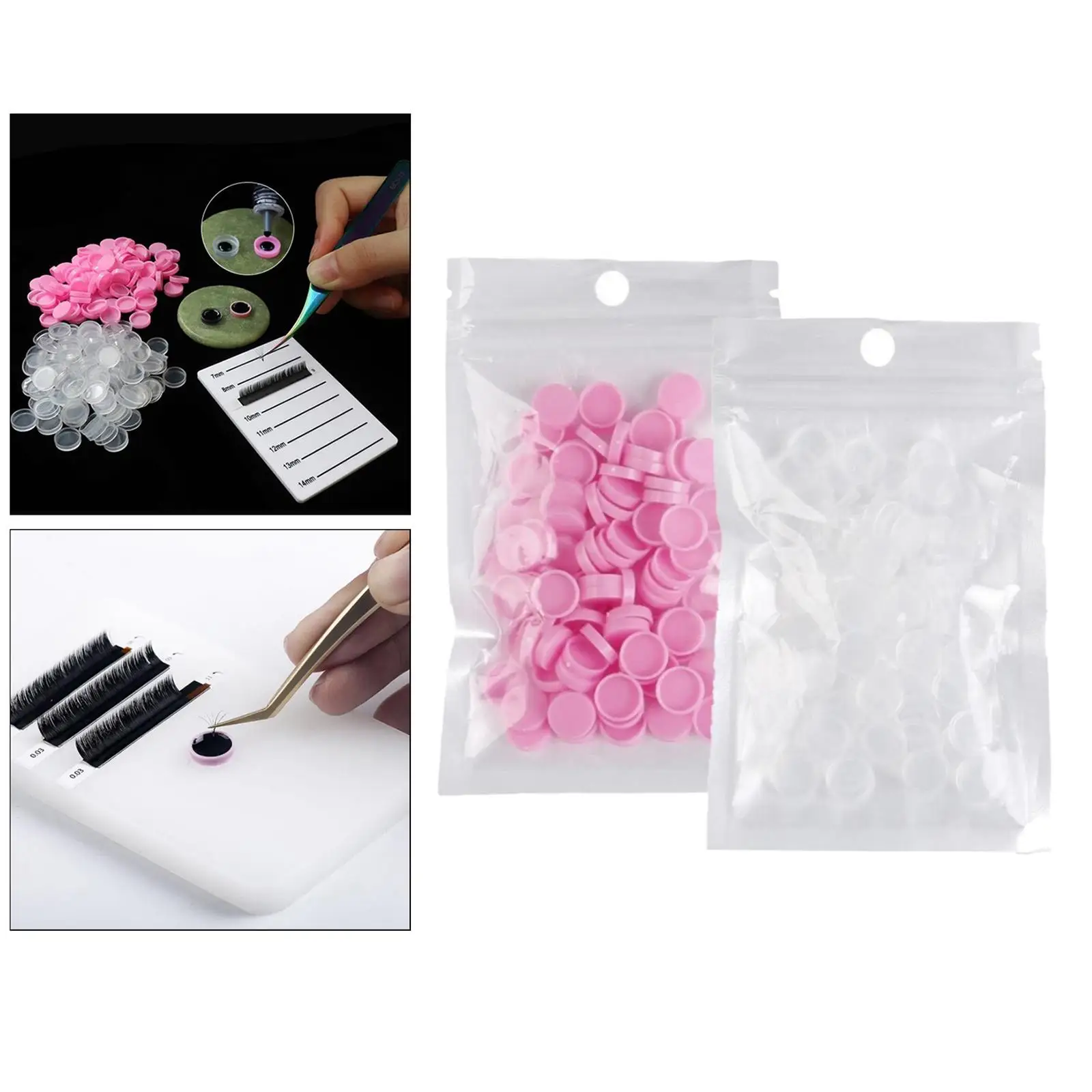 

QTY:100 Extensions Adhesive Glue Pigment Cups Pallet Lash Stand