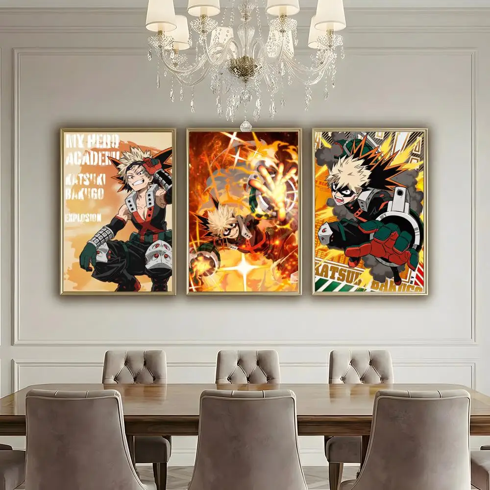 Anime B-Bakugo Katsuki Poster HD Waterproof High-Toughness Self-Adhesive Wall Decor Universal