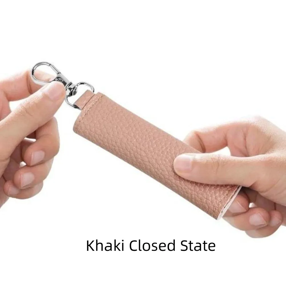 الكورية نمط محفظة نسائية للعملات المعدنية المفاتيح سماعة كابل الليتشي خطوط نمط بو الجلود قلادة محفظة صغيرة سماعة حقيبة #3