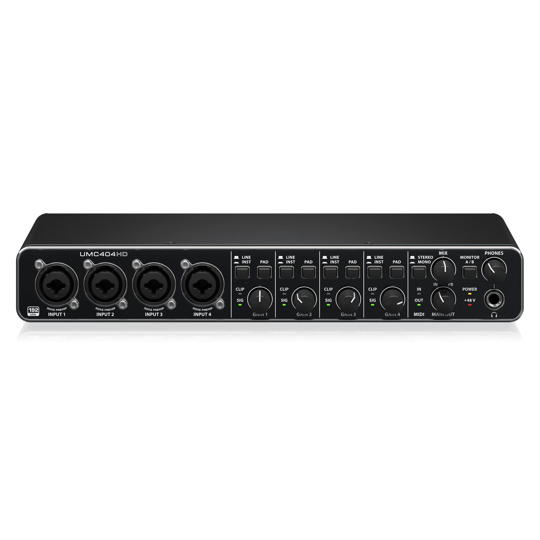 Soundkarte UMC404HD 4-In/4-Out USB 2.0 Audio-Interface mit 4 Midas Mic Preamps Studio Pa System Musikausrüstung