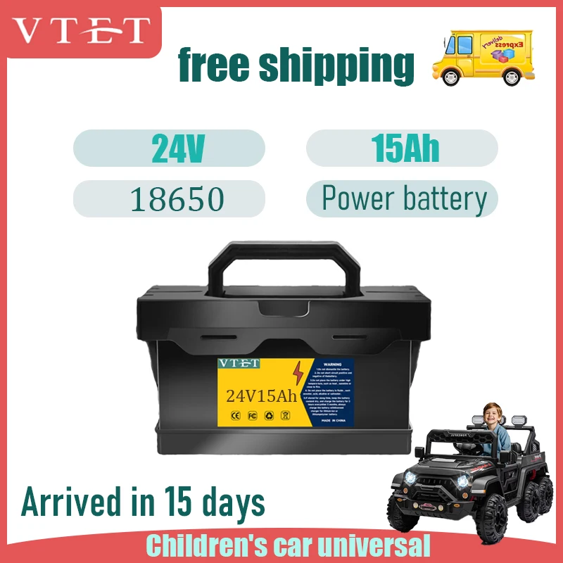 

New 24V 15Ah 18650 lithium battery pack for children's electric vehicles in 2025, portable and durable universal battery