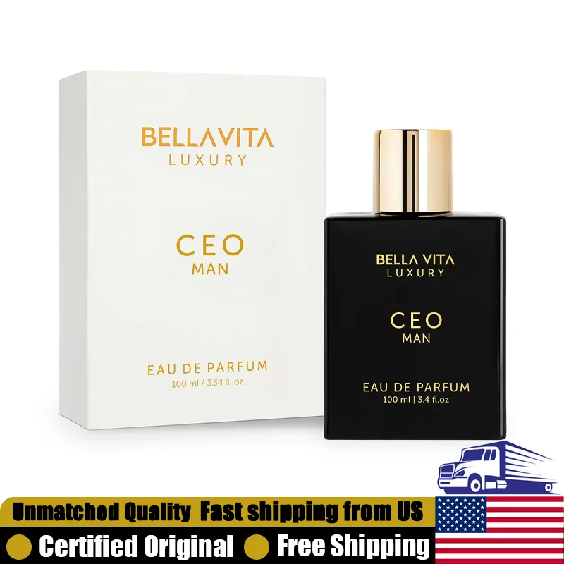 

BellaVita CEO Man Eau de Parfum Spray 3.4 Ounce Premium Arabian Perfumes Lasting Citrus Woody Cologne for Men Pheromones Perfume